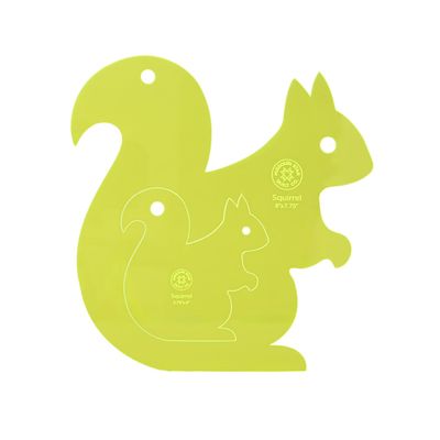 Acrylic Quilting & Craft Template, Squirrel | for Use with 10 Precut Fabric Squares | Essential Patchwork Quilt Supplies for Cutting Patterns, Sewing, and DIY Blanket Making Projects
