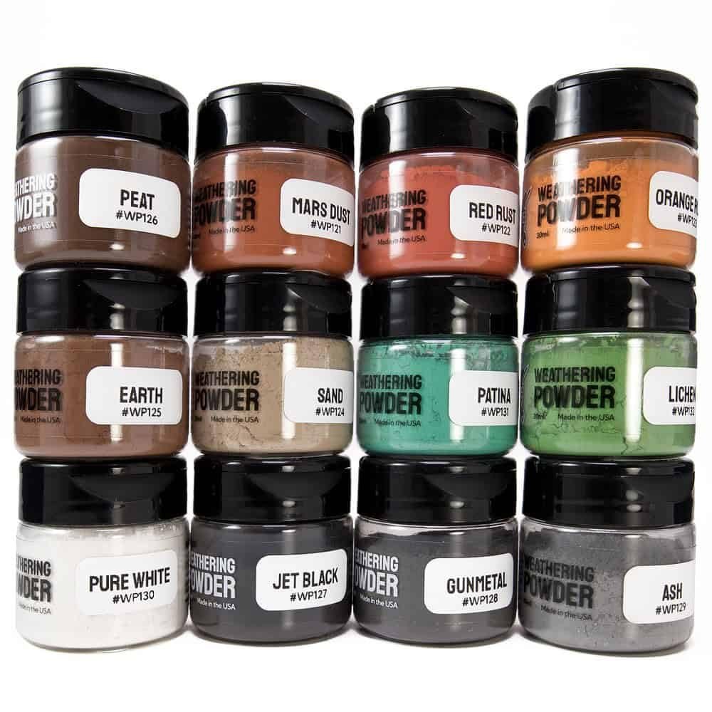 Huge Miniatures Weathering Powder Bundle, 30 ml ea. Peat Pigment for Model Terrain Scenery and Vehicles by Huge Minis - 12 Jars