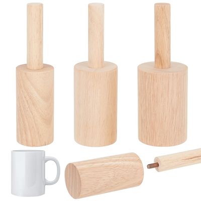 BENECREAT 3 Size Cup Pottery Molds, (2.4/2.7/3.1 Inch) ID Wooden Cup Shaping Tools with Removable Handle, Pottery Set for Cup Vase Making