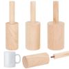BENECREAT 3 Size Cup Pottery Molds, (2.4/2.7/3.1 Inch) ID Wooden Cup Shaping Tools with Removable Handle, Pottery Set for Cup Vase Making view 1