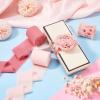 Beadthoven 16.41 Yards Chiffon Silk Ribbon for Gift Wrapping 1-5/8 Rustic Pink Frayed Fringe Chiffon Mixed Color Fabric Ribbon for Wedding Invitations Christmas Wreath Party Favor Bridal Shower view 3