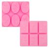 WOOPSOO 2 Pcs Honeycomb Soap Molds Bee Honey Silicone Molds Cake Molds Beehive Chocolate Mold Set for Home Handmade DIY Candle Baking Tray Bars Wax Melts Beeswax Tool (Pink, 2 Shapes) view 1
