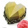 Diamond Heart Shape for Chocolate Cake ice latice Candle Flexible Silicone Mold/Mould(Random Color) view 3