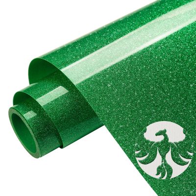 TransWonder Green Puff-Glitter-Vinyl-Heat-Transfer 3D Puff Vinyl Puff Heat Transfer Vinyl - 12x6ft. Puff Glitter Vinyl Heat Transfer Puff Iron on Vinyl for Cricut T Shirts (Green)