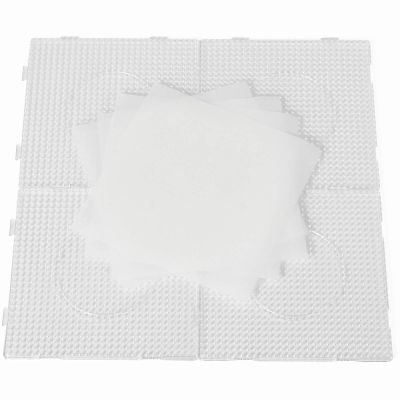 BANCHELLE Fuse Beads Boards 5 mm with 4 Ironing Papers, Plastic Boards Large Square Clear 4 PCS