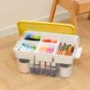 Citylife 17 QT Plastic Storage Box with Building Baseplate Lid and Removable Tray Craft Organizers and Storage Clear Storage Container for Organizing Bead, Tool, Sewing, Yellow-4 Packs view 2