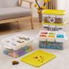 Citylife 17 QT Plastic Storage Box with Building Baseplate Lid and Removable Tray Craft Organizers and Storage Clear Storage Container for Organizing Bead, Tool, Sewing, Yellow-4 Packs view 4