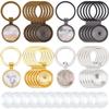 DICOSMETIC 24 Sets 4 Colors Cabochon Keychain Kit 20mm Tray Alloy Pendant Cabochon Settings and Glass Cabochons Blank DIY Keychain Making Kit for Photo Resin Personalized Crafting view 1