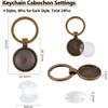 DICOSMETIC 24 Sets 4 Colors Cabochon Keychain Kit 20mm Tray Alloy Pendant Cabochon Settings and Glass Cabochons Blank DIY Keychain Making Kit for Photo Resin Personalized Crafting view 2