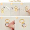 DICOSMETIC 24 Sets 4 Colors Cabochon Keychain Kit 20mm Tray Alloy Pendant Cabochon Settings and Glass Cabochons Blank DIY Keychain Making Kit for Photo Resin Personalized Crafting view 4