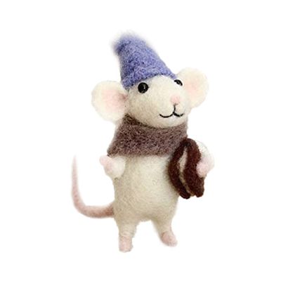 Mice Needle Felting Starter Kit Unfinished Wool Felt Mouse Craft Kit for Beginner DIY Craft Mice Wool Felting Supplies Crafts Needle Felting Kit Felt Mouse Craft Kit Needle Felting Starter Kits