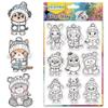 CHGCRAFT Animals Clear Stamps Warm Clothes Transparent Silicone Stamps Rabbits Cats Clear Stamp Seals Winter Theme Silicone Stamps for Card Making Decor Scrapbooking Album Decor Paper DIY Craft view 1