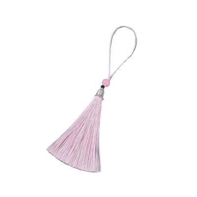 2/5Pcs Tassels Handmade Soft Silk Tassels Craft Tassels with Loops DIY Craft Jewelry Making Accessories(LightPink,2pcs)