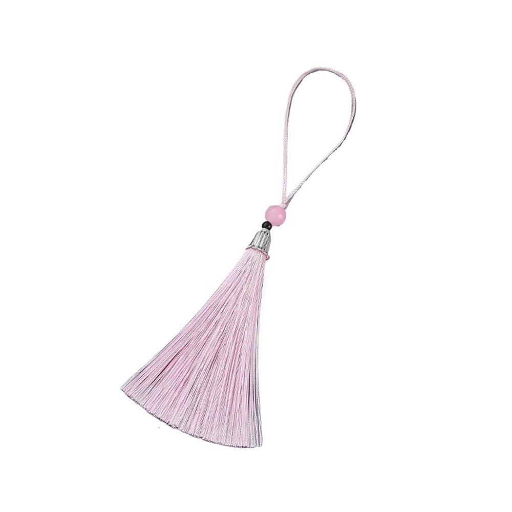 2/5Pcs Tassels Handmade Soft Silk Tassels Craft Tassels with Loops DIY Craft Jewelry Making Accessories(LightPink,2pcs)