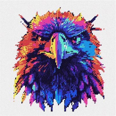 Pepita Needlepoint Canvas: Neon Eagle, 10" x 10"