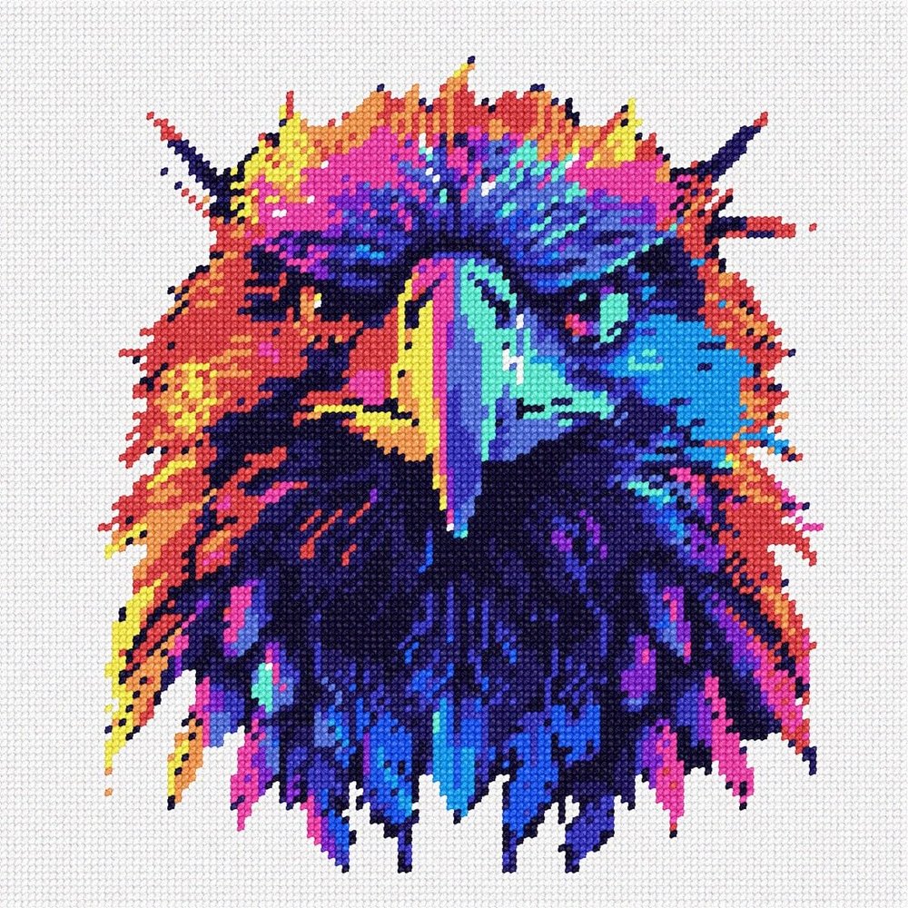 Pepita Needlepoint Canvas: Neon Eagle, 10" x 10"