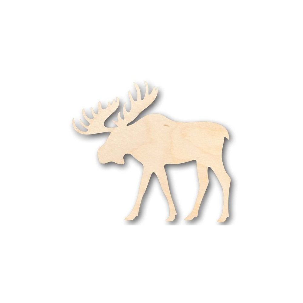 Unfinished Wood Moose Shape Animal Craft up to 46" DIY 10" / 1/4"