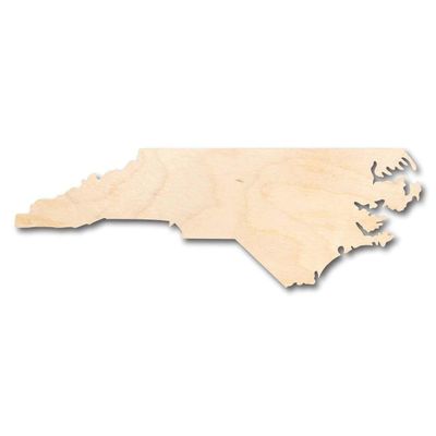 Unfinished Wood North Carolina Shape State Craft up to 46" DIY 7" / 1/4"