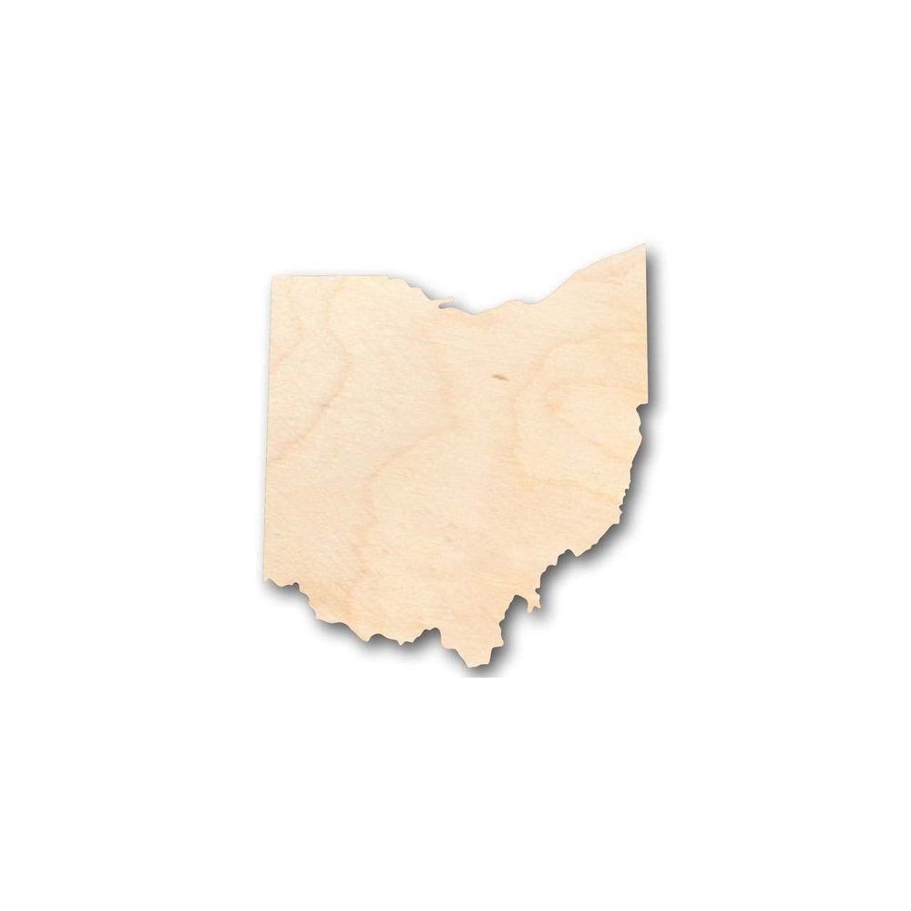 Unfinished Wood Ohio Shape State Craft up to 46" DIY 7" / 1/4"