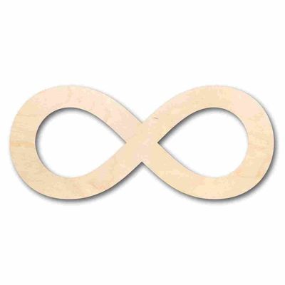Unfinished Wood Infinity Symbol Craft up to 46" DIY 10" / 1/4"