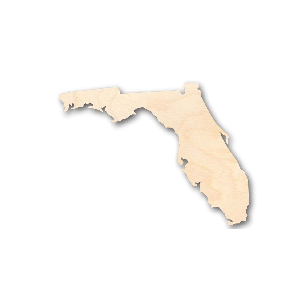 Unfinished Wood Florida Shape State Craft up to 46" DIY 42" / 1/2"