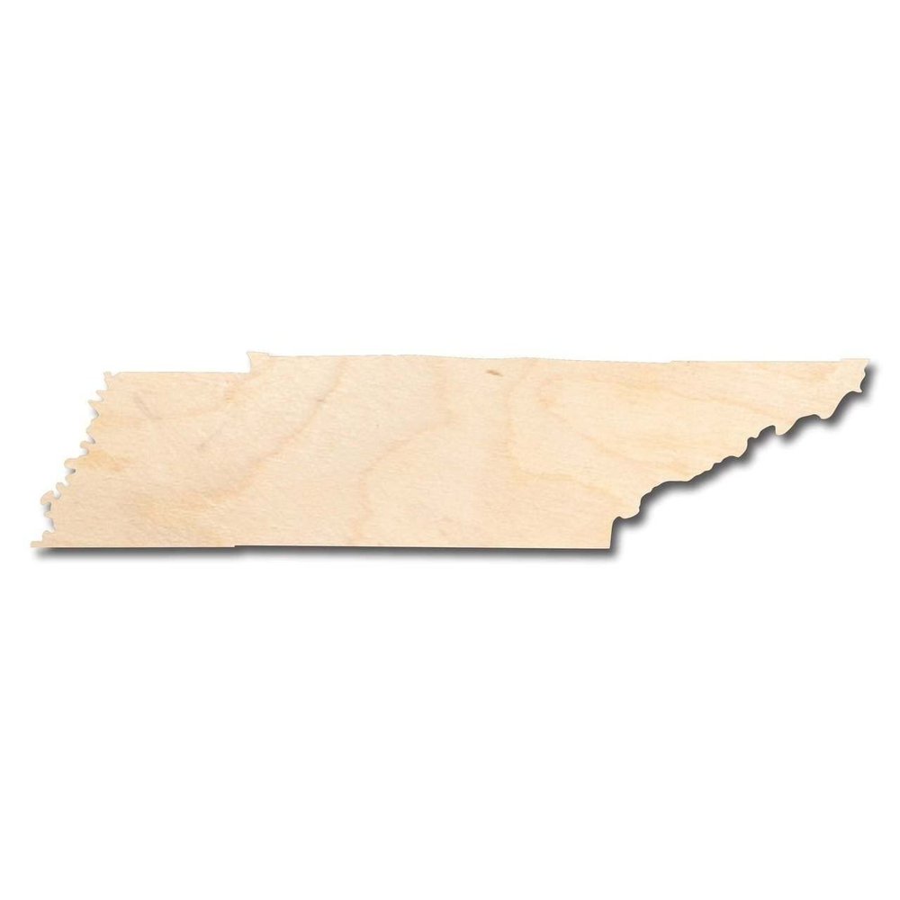 Unfinished Wood Tennessee Shape State Craft up to 46" DIY 10" / 1/4"