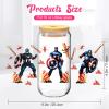 4 Sheets UV DTF Cup Wraps Transfer Stickers for Glass, Halloween Christmas Cartoon Cup Wraps Decal Stickers for Tumbler Cups (B) view 2
