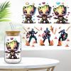 4 Sheets UV DTF Cup Wraps Transfer Stickers for Glass, Halloween Christmas Cartoon Cup Wraps Decal Stickers for Tumbler Cups (B) view 3