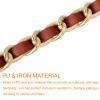 uxcell 24" Leather Iron Flat Chain Strap Handbag Chains Purse Straps with Buckles for Shoulder Bags Replacement Strap (Brown, Gold) view 4
