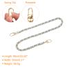 uxcell Purse Chain Strap, 24" Leather Iron Flat Chain Strap Handbag Chains Purse Straps with Buckles for Shoulder Bags Replacement Strap (Sky Blue Strap + Gold Chain) view 2