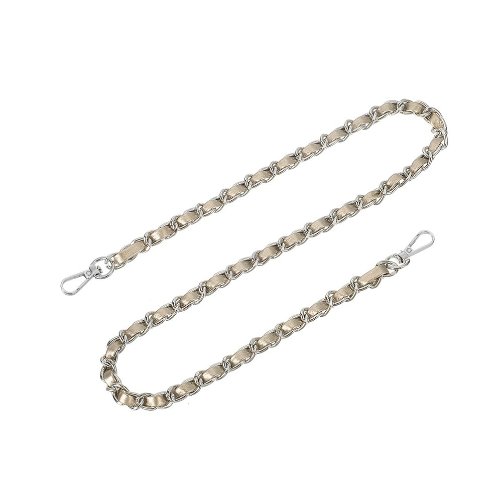 UXCell Leather Iron Flat Chain Strap - 24" Handbag Chain for Shoulder Bags (Gold + Silver)