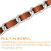 uxcell 24" Leather Iron Flat Chain Strap Handbag Chains Purse Straps with Buckles for Shoulder Bags Replacement Strap (Brown, Silver) view 4