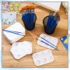 Chivertion 150 PCS Paint Palette and Brushes Set, 50 Plastic Palettes with 100 Paint Brushes Flat and Pointed Tips for Acrylic Watercolor Oil Painting Art Supplies view 4