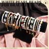 LEOBRO Pearl Beads for Bracelets, White Beads for Jewelry Making, Friendship Bracelet Kit, Crafts & DIY Jewelry Bracelet Making Kit view 2
