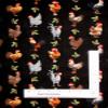 FlashPhoenix Quality Sewing Fabric Christmas Rooster Fabric Chicken in Santa Hats Black 100% Cotton by Yard Size: 36" x 44" view 1