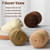 (800g/228yds) T Shirt Yarn, Soft Tshirt Crochet Yarn for Crafts and DIY Knitting Crocheting Cloth/Bag/Basket/Coaster, 100% Polyeste Elastic Fabric Chunky Thick Yarns for Crocheting (Milky White) view 2