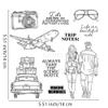 Couple Airplane Travel Clear Stamps and Die Cuts Sets for Handmade Card Making Metal Cutting Dies Stencils Scrapbook Kit Embossing Supplies 2024-2025 Seals Template view 2