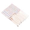 Crochet Needles Set, Aluminium 12 Sizes Elegant Ergonomic Plastic Blue Flower Stamped Handle Crochet Hooks Knitting Needles Kit for DIY Hand Knitting Beginners Crochet Hook Lovers view 1