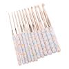 Crochet Needles Set, Aluminium 12 Sizes Elegant Ergonomic Plastic Blue Flower Stamped Handle Crochet Hooks Knitting Needles Kit for DIY Hand Knitting Beginners Crochet Hook Lovers view 4