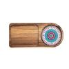 eexbz Tray North End Chinese Solid Wood Tray Water Cup Storage Tray Retro Bread Snack Dessert Storage Breakfast Tray Serving Trays(C) view 1