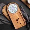 eexbz Tray North End Chinese Solid Wood Tray Water Cup Storage Tray Retro Bread Snack Dessert Storage Breakfast Tray Serving Trays(C) view 3