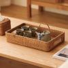 eexbz Tray Storage Tray Fruit Basket Living Room Rectangular Household Fruit Plate Bread Vegetable Storage Tray Basket Tea Tray Serving Trays(Small) view 3