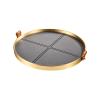 eexbz Tray Gray Leather Round Tray Light Luxury Fruit Tray Decoration Home Living Room Dining Table Tea Set Storage Tray Serving Trays(Medium) view 1