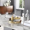 eexbz Tray Gray Leather Round Tray Light Luxury Fruit Tray Decoration Home Living Room Dining Table Tea Set Storage Tray Serving Trays(Medium) view 4