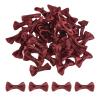MECCANIXITY 100pcs Wine Red Bow Ties 1.2" x 0.6" Mini Bowknot for Crafting Little Satin Bows Bulk for DIY Sewing Scrapbooking Wedding Gift Present Home Decoration view 1