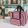 Txsniver Sewing Machine Case Versatile Sewing Machine Dust Storage Case Large Capacity Travel Tote Bag Universal Portable Sewing Machine Accessories Organizer Bag, Leopard Print Pink view 2