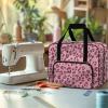 Txsniver Sewing Machine Case Versatile Sewing Machine Dust Storage Case Large Capacity Travel Tote Bag Universal Portable Sewing Machine Accessories Organizer Bag, Leopard Print Pink view 4