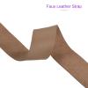 DMiotech Light Brown Faux Leather Strap 1.2 Inch Wide 39 Inch Long Flat Leather Belt Strip 1.3mm Thick Single Sided Cord for Arts Craft DIY, Traction Ropes, Bag Straps view 4