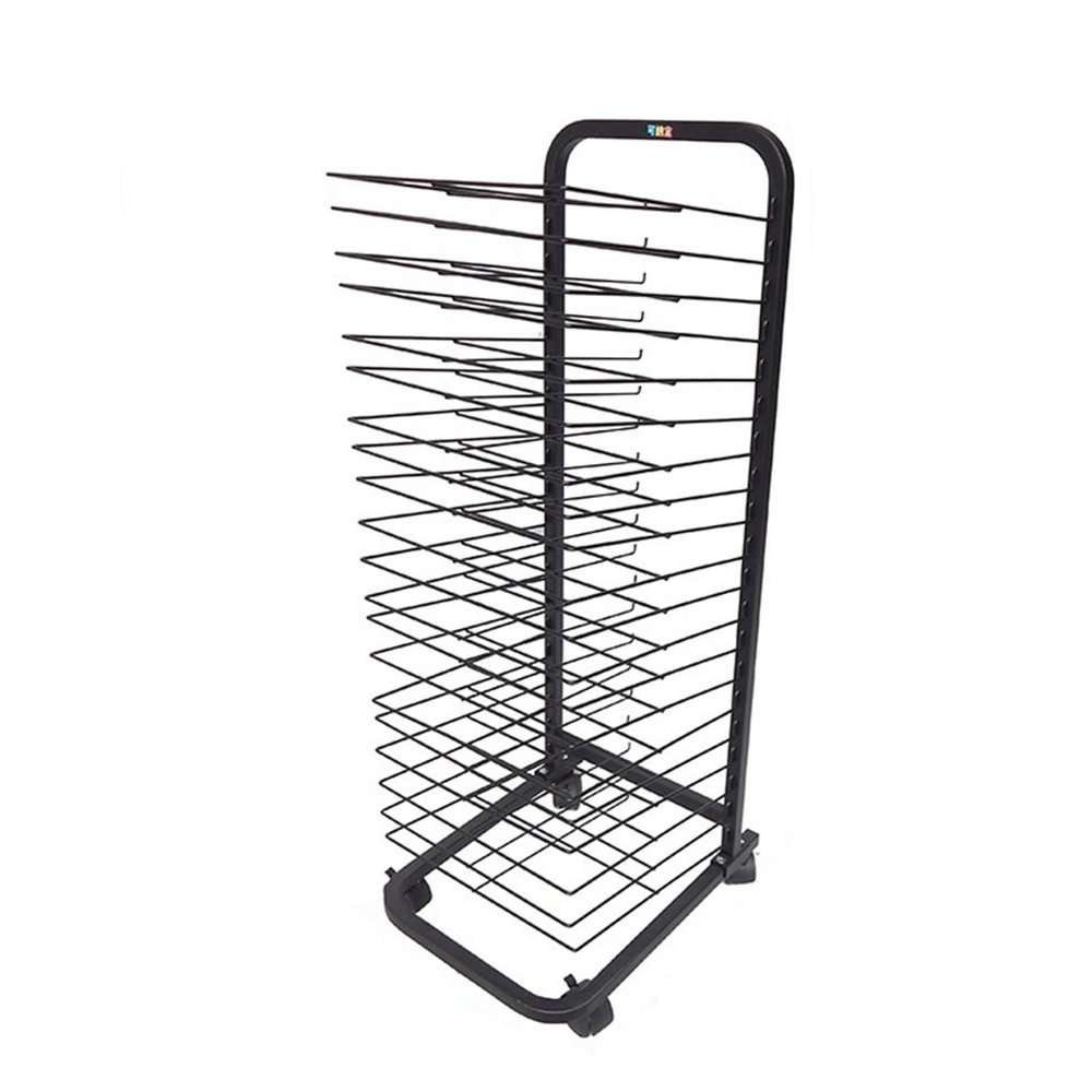 XLTFUC Art Easel Drying Rack, Painting Drying Rack with 20 Flexible Shelves 4 Wheels, Canvas Art Storage Rack for Classroom, Art Studio, Art Club