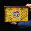 eexbz Tray Mahogany Cultural Heritage Tray, Red Rosewood Mahogany Tray, Study Room, Tea Room Desktop Storage Tray Ornaments Serving Trays view 3
